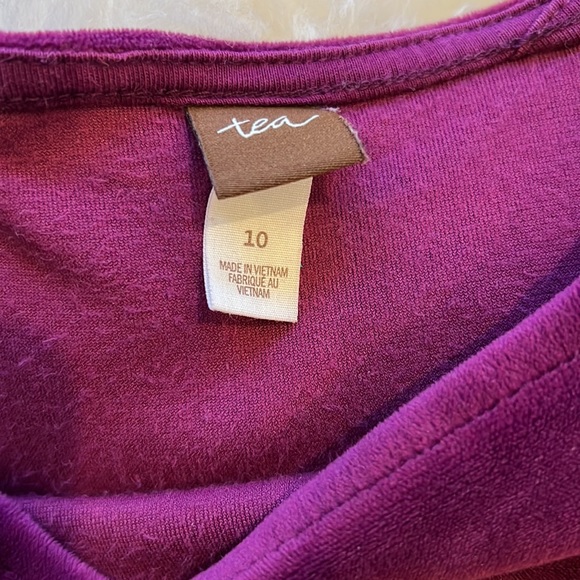 Like New Tea Collection Bell Sleeve Velour Dress, size 10 - Picture 3 of 5